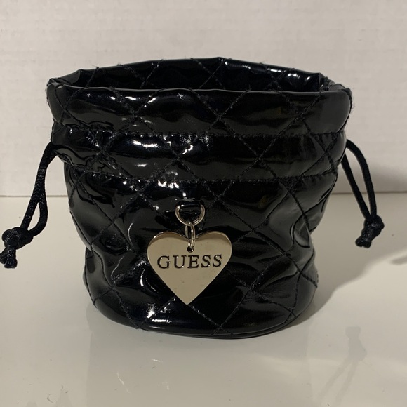Guess Handbags - GUESS Black Quilted Cosmetic Bag